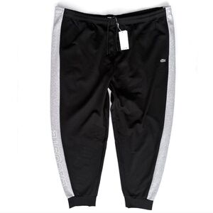 Lacoste Nwt Black w/ Gray Stripe Color Block Pull On Sweatpants Pants 4XLB 4XB